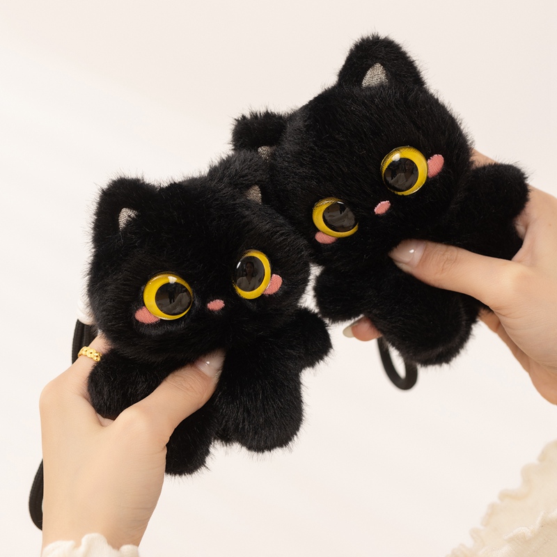 12cm Cute Black Cat Plush Toy  - Car Accessories For Boys review and price