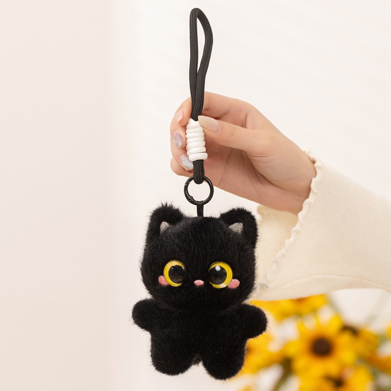 12cm Cute Black Cat Plush Toy  - Car Accessories For Boys review and price