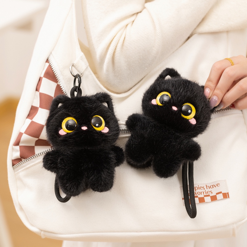 12cm Cute Black Cat Plush Toy  - Car Accessories For Boys review and price