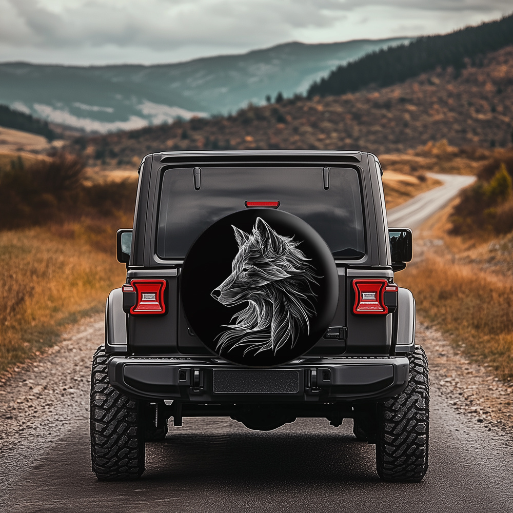 Wolf Head Graphic Tire Cover P - Car Accessories Exterior review and price